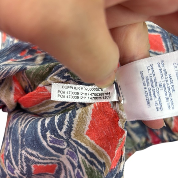 Chaps women’s top size 1X geometric boho pleated summer resort wear vacation - Picture 14 of 14